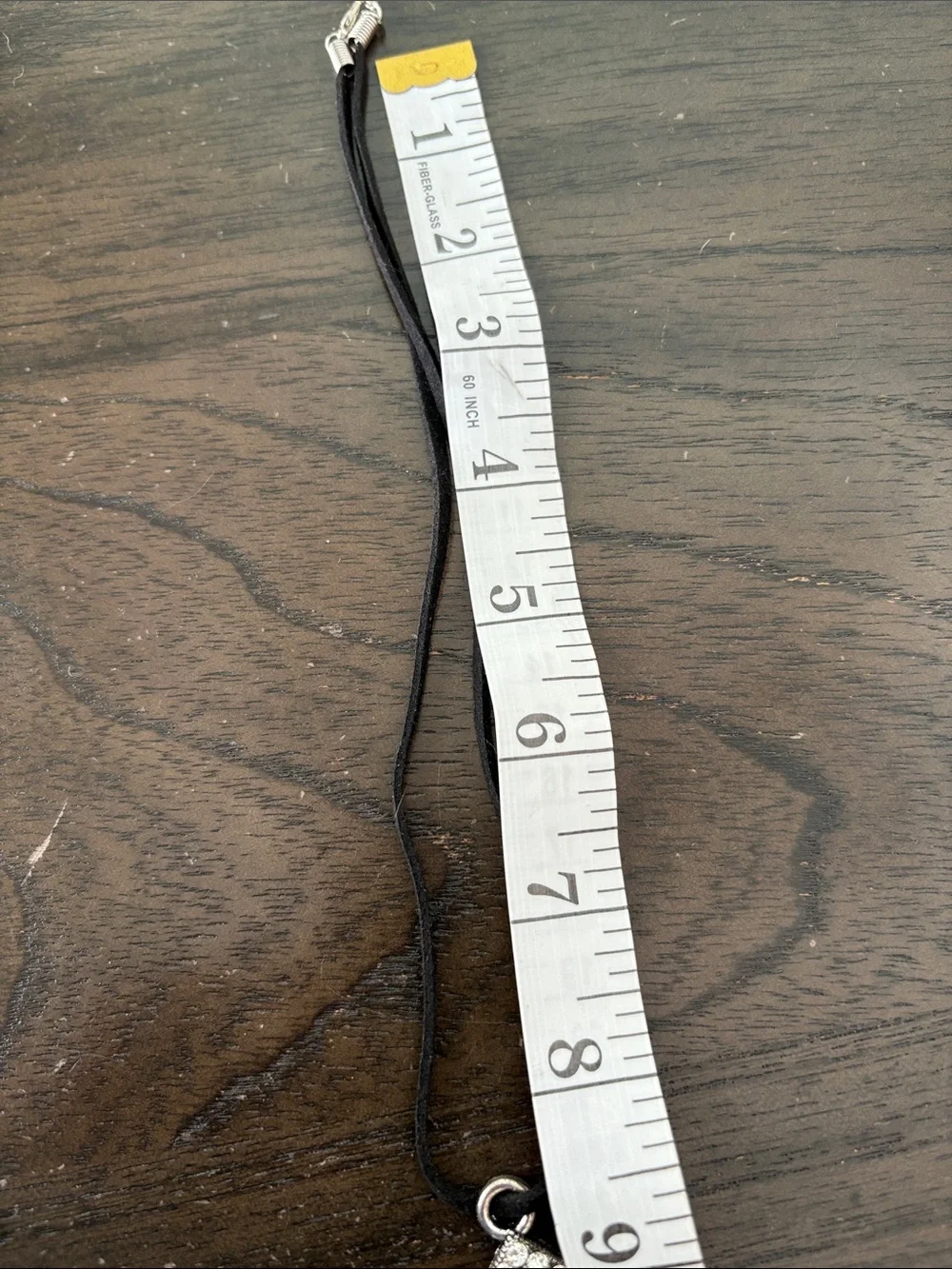 Rhinestone Fleur-de-Lis Pendant Necklace - Black